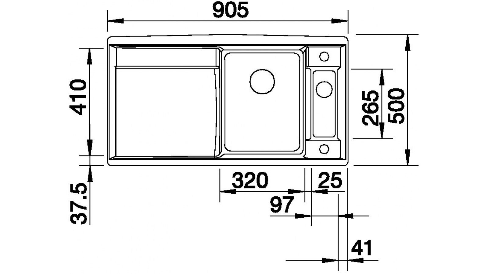 Blanco AXIA II 5 S-F Silgranit šedá skála dřez vpravo s excentrem přísluš. ano č.2