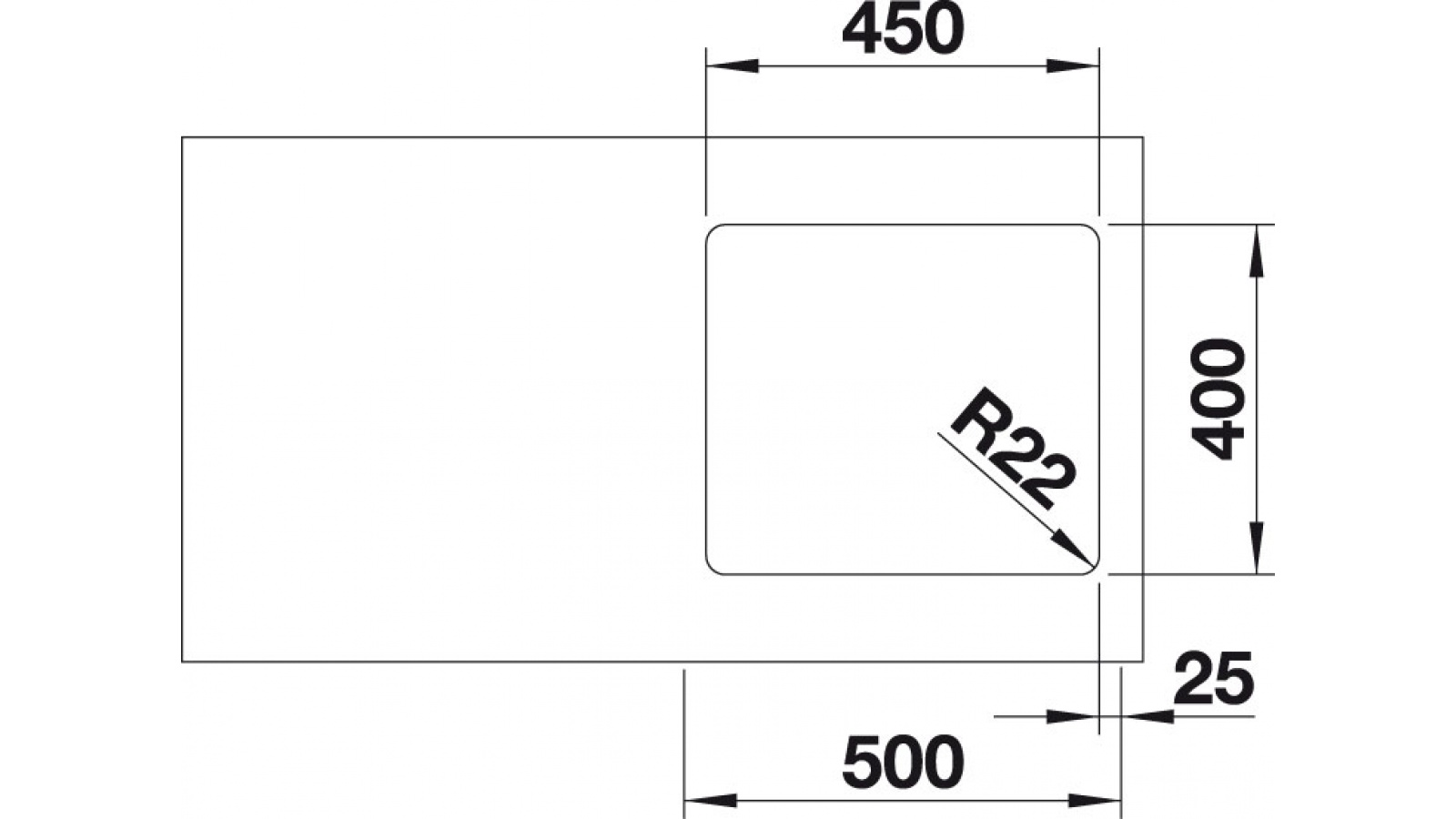 Blanco ANDANO 450 U InFino Nerez hedvábný lesk  bez táhla č.2