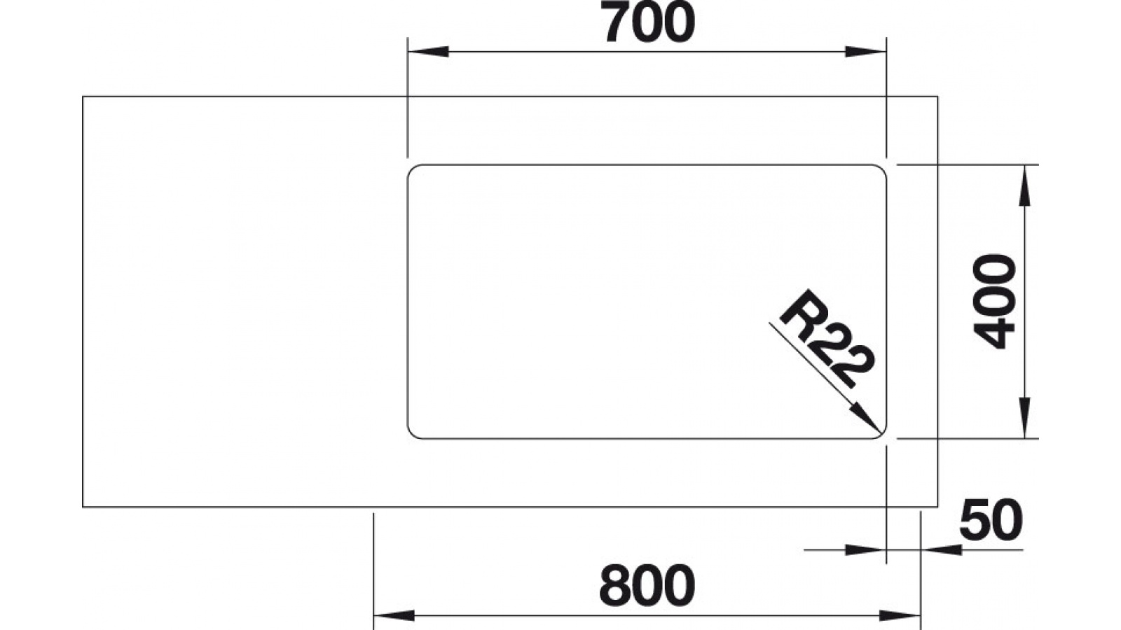 Blanco ANDANO 700 U InFino Nerez hedvábný lesk  bez táhla č.2