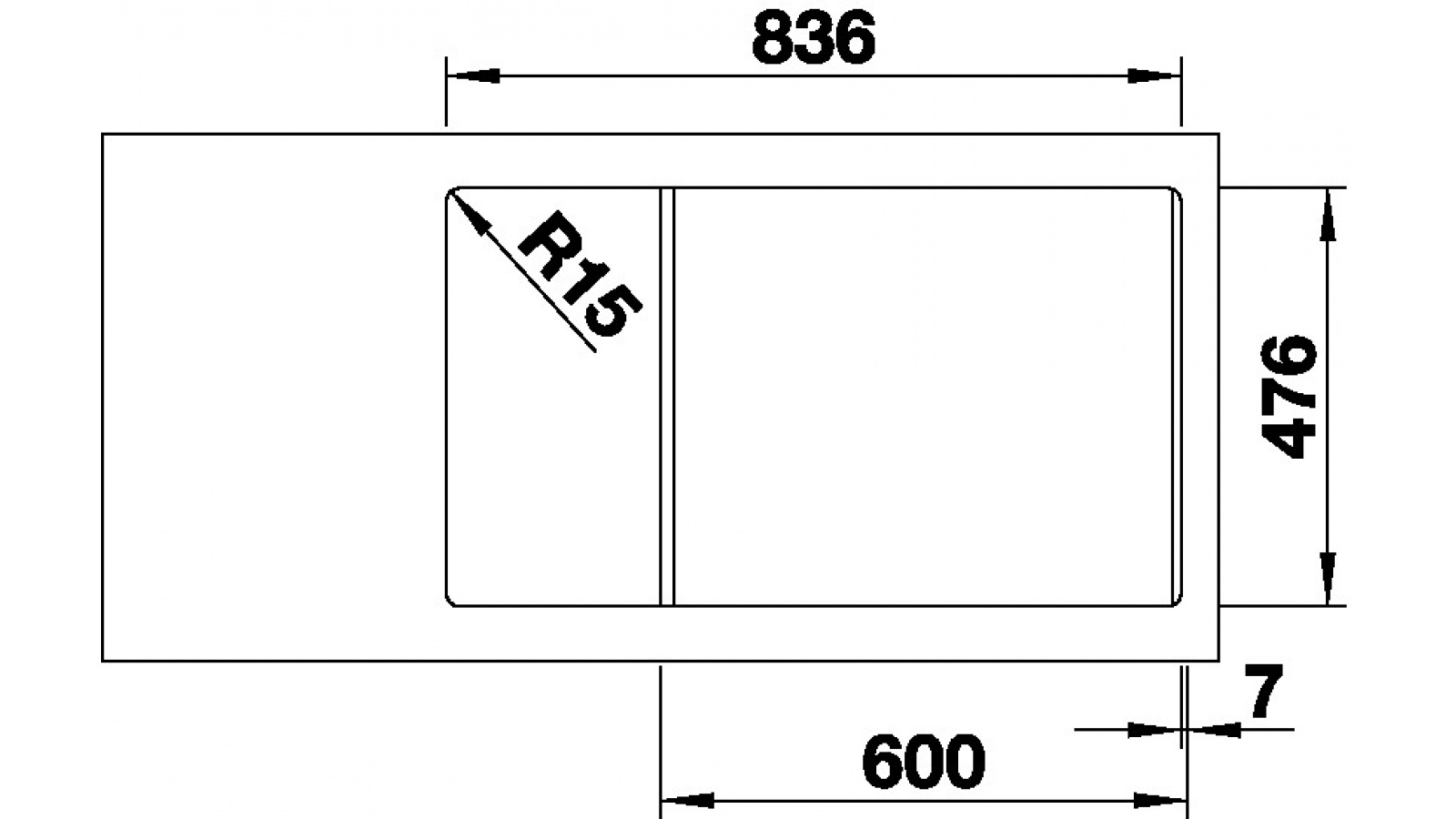 Blanco ANDANO XL 6S-IF Compact InFino nerez hedvábný lesk dřez vpravo č.3