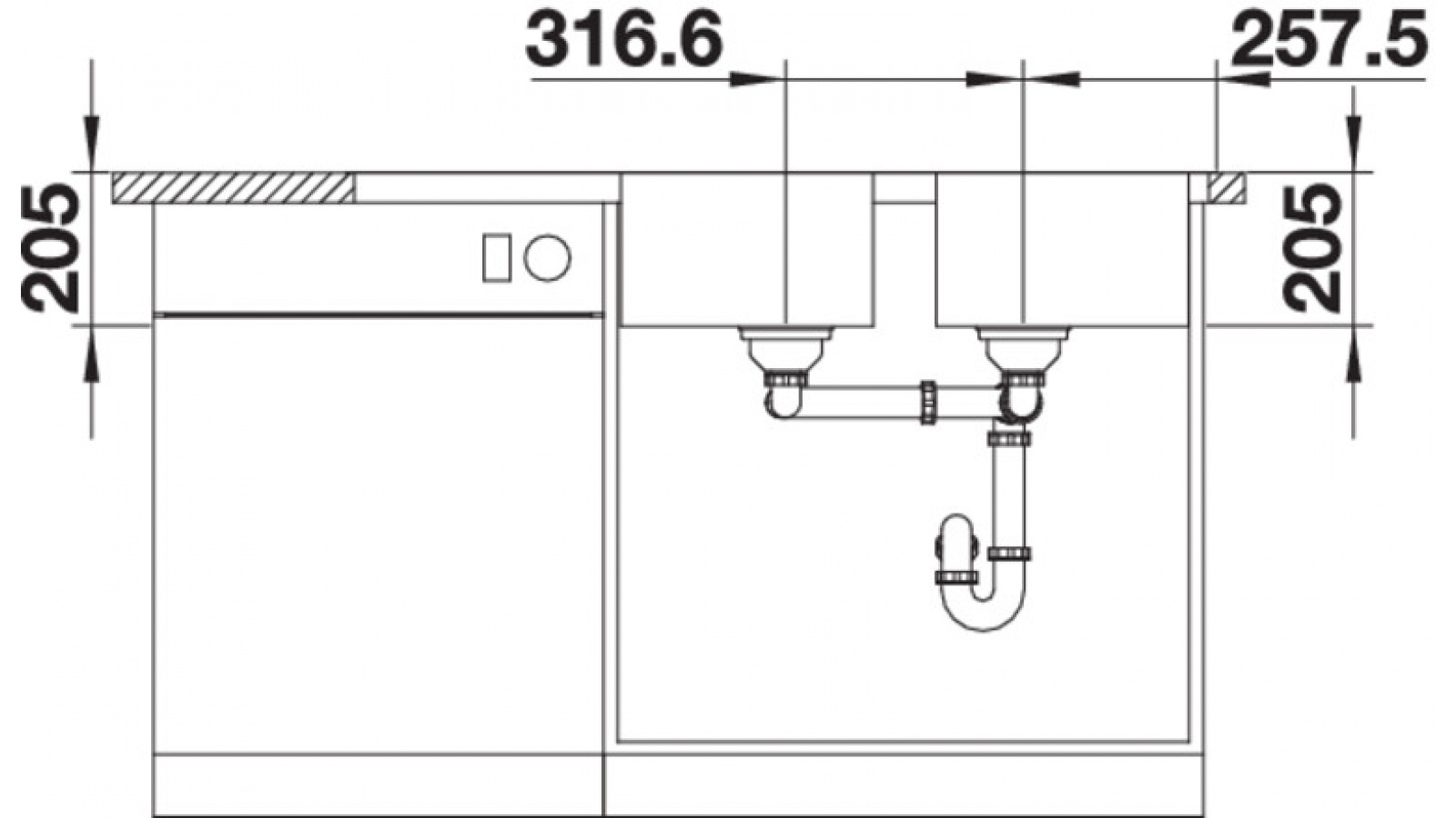 Blanco CLASSIMO 8 S-IF InFino nerez kartáčovaný oboustr. prov. s exc. PushControl č.4