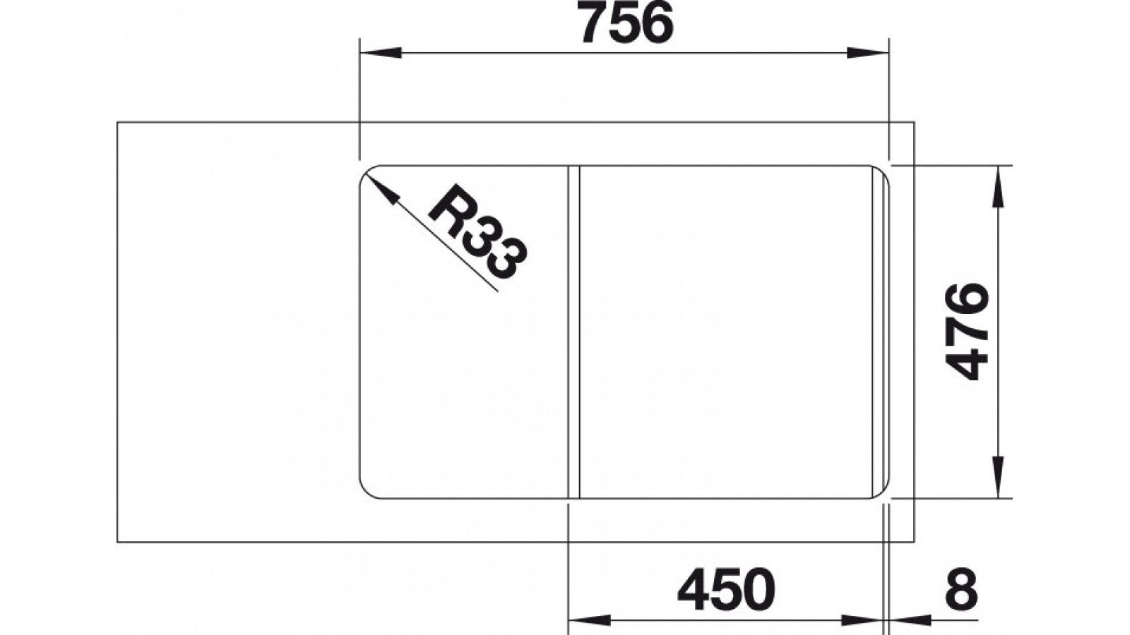 Blanco LANTOS 45 S IF Compact Nerez kartáčovaný oboustranné provedení s excentrem č.3