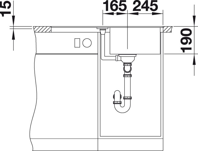 Blanco METRA 45 S F Silgranit antracit oboustranné provedení s excentrem č.4
