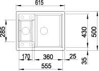Blanco METRA 6 Silgranit aluminium oboustranné provedení s excentrem č.2