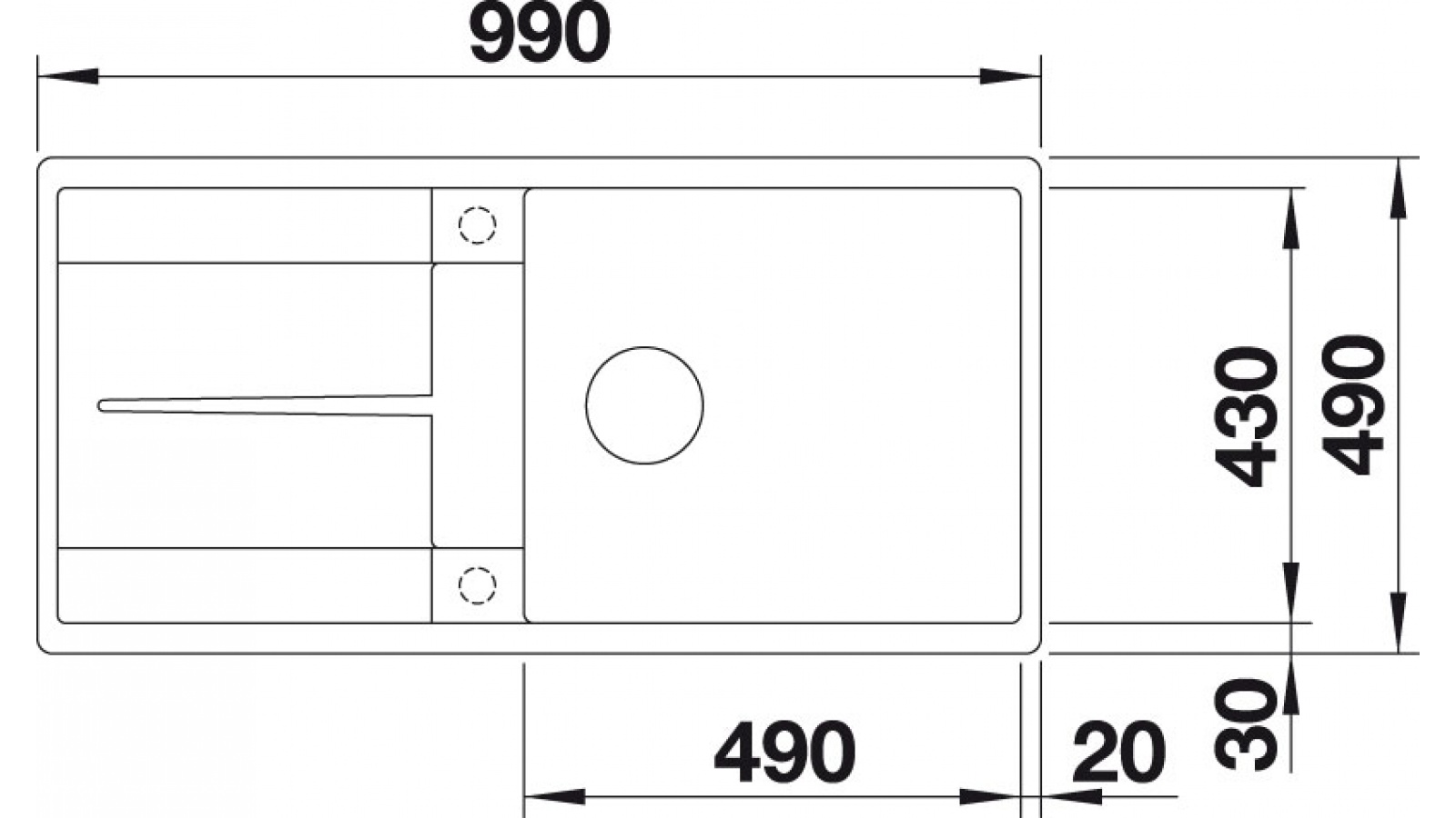 Blanco METRA XL 6 S F Silgranit bílá oboustranné provedení s excentrem č.2