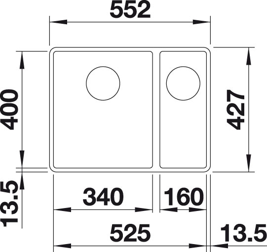 Blanco SUBLINE 340/160 F InFino Silgranit aluminium dřez vlevo č.1