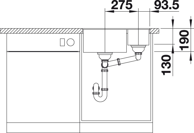 Blanco SUBLINE 340/160 F InFino Silgranit aluminium dřez vlevo č.3