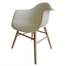 Bílé křesílko + dřevěné nohy (Židle a barové židle) na www.housemode.cz